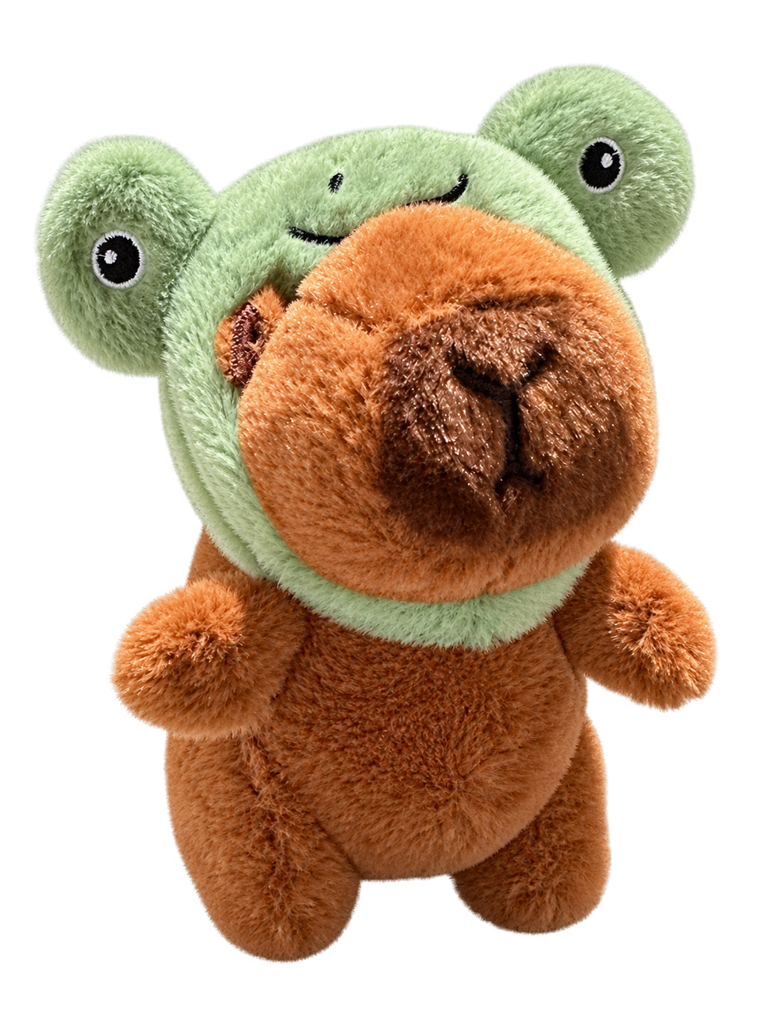 Peluche de capibara con gorro de rana